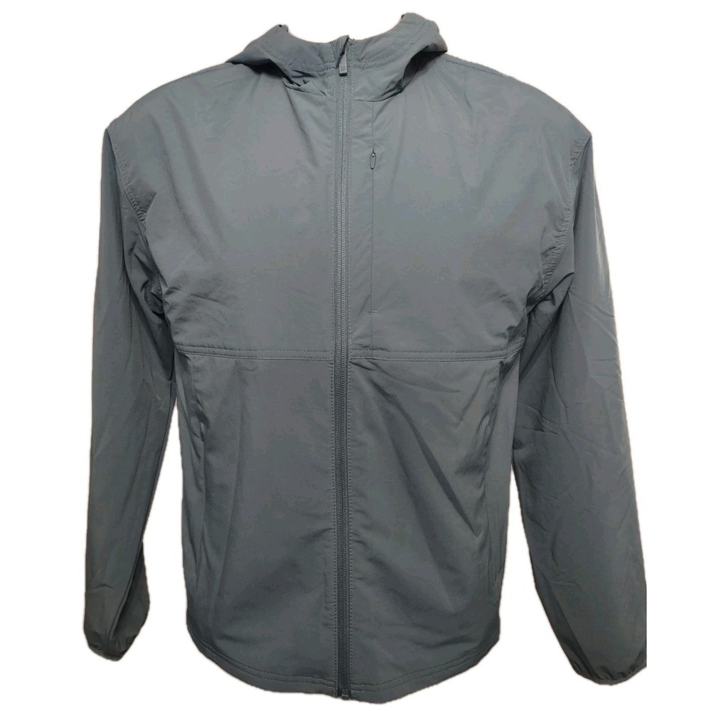 All In Motion Jacket Mens M Lightweight Tricot  Green Zip Wind & Water Resistant